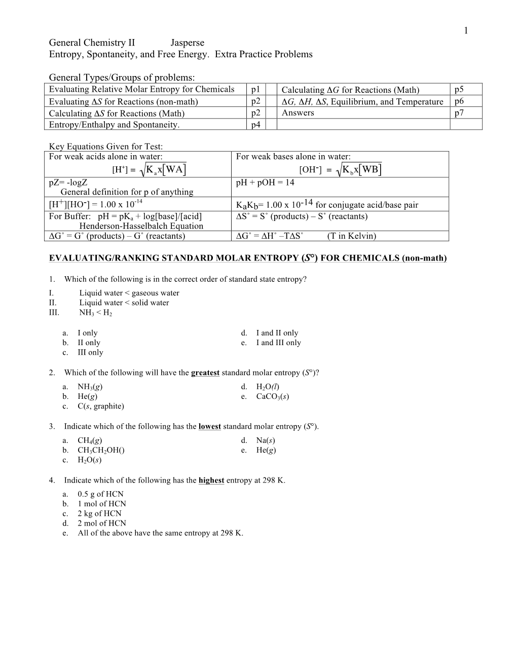 Ch 14 Thermodynamics Practice Problems