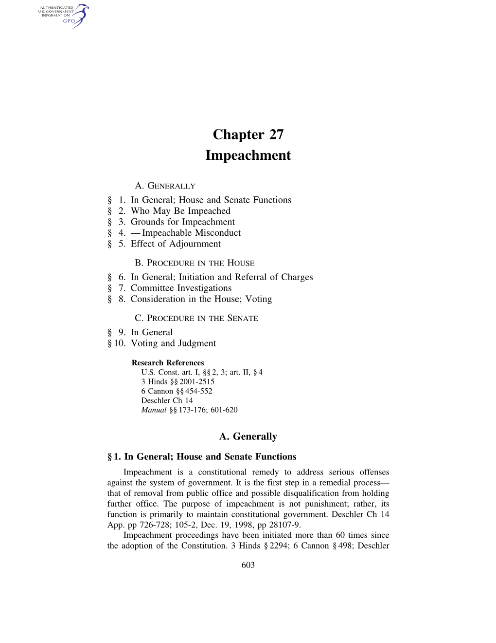 Chapter 27: Impeachment