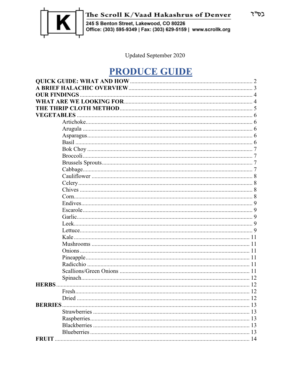 Our Produce Guide