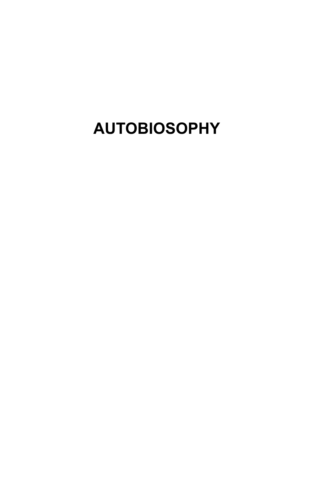 Autobiosophy