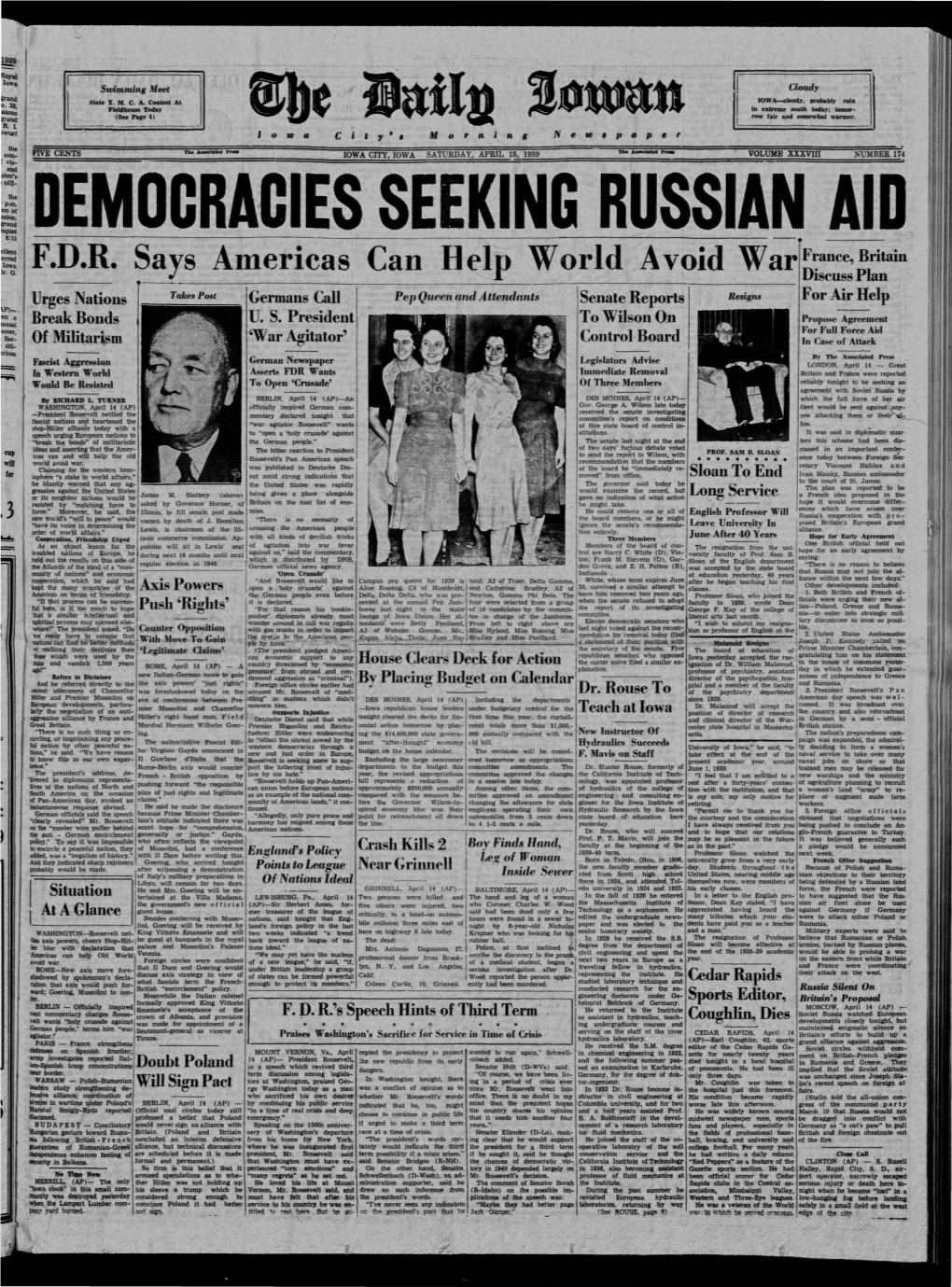 Daily Iowan (Iowa City, Iowa), 1939-04-15