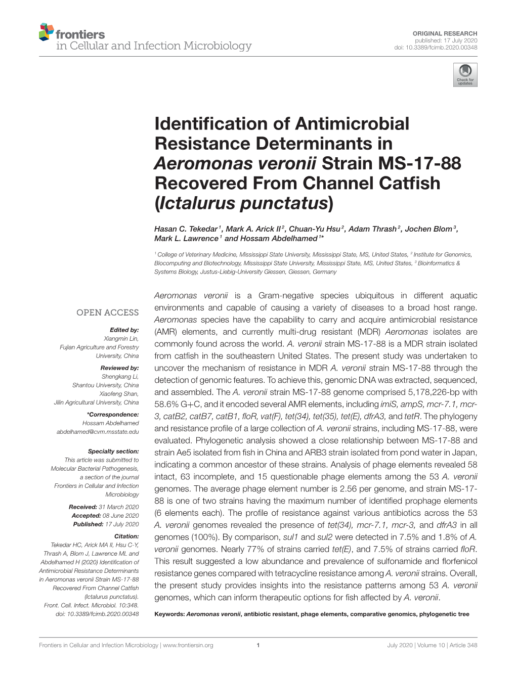 AMR in Aeromonas