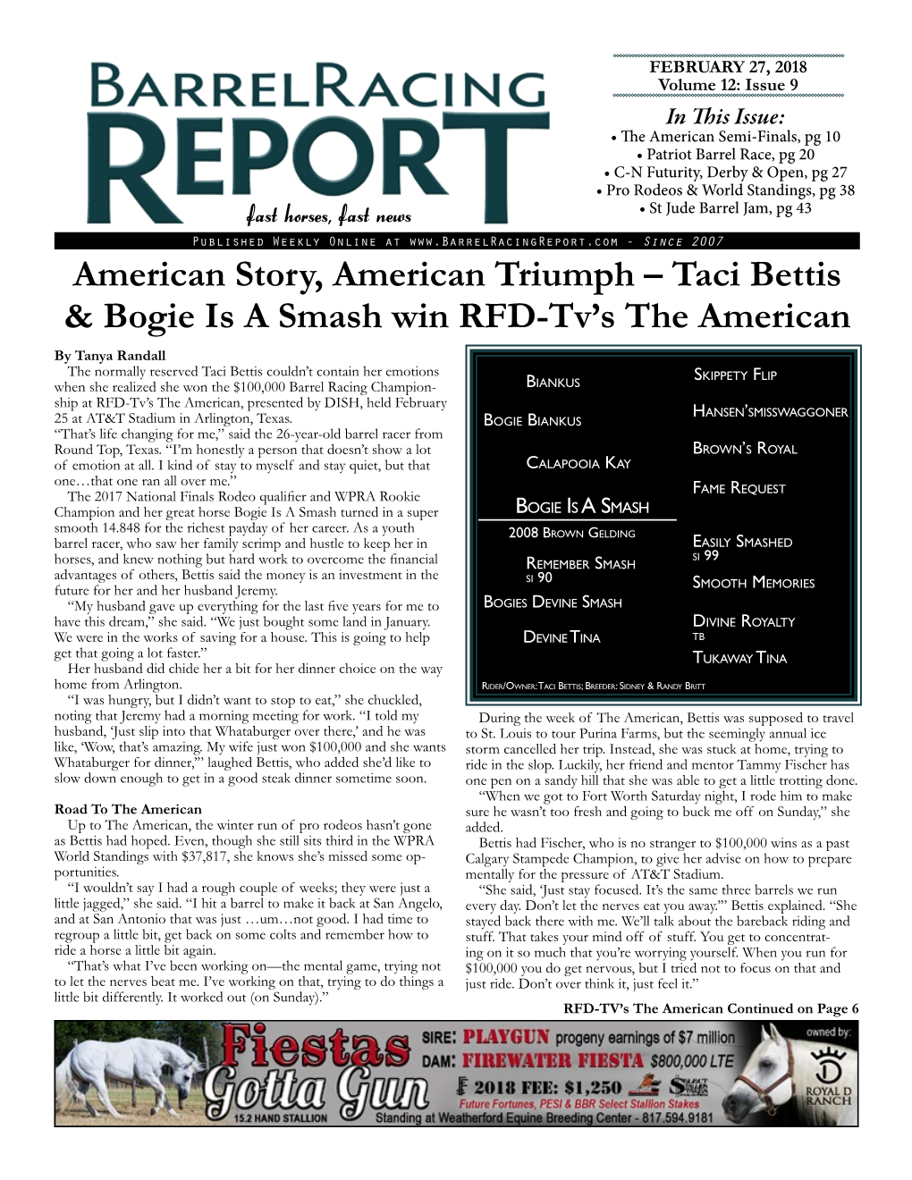 Taci Bettis & Bogie Is a Smash Win RFD-Tv's the American