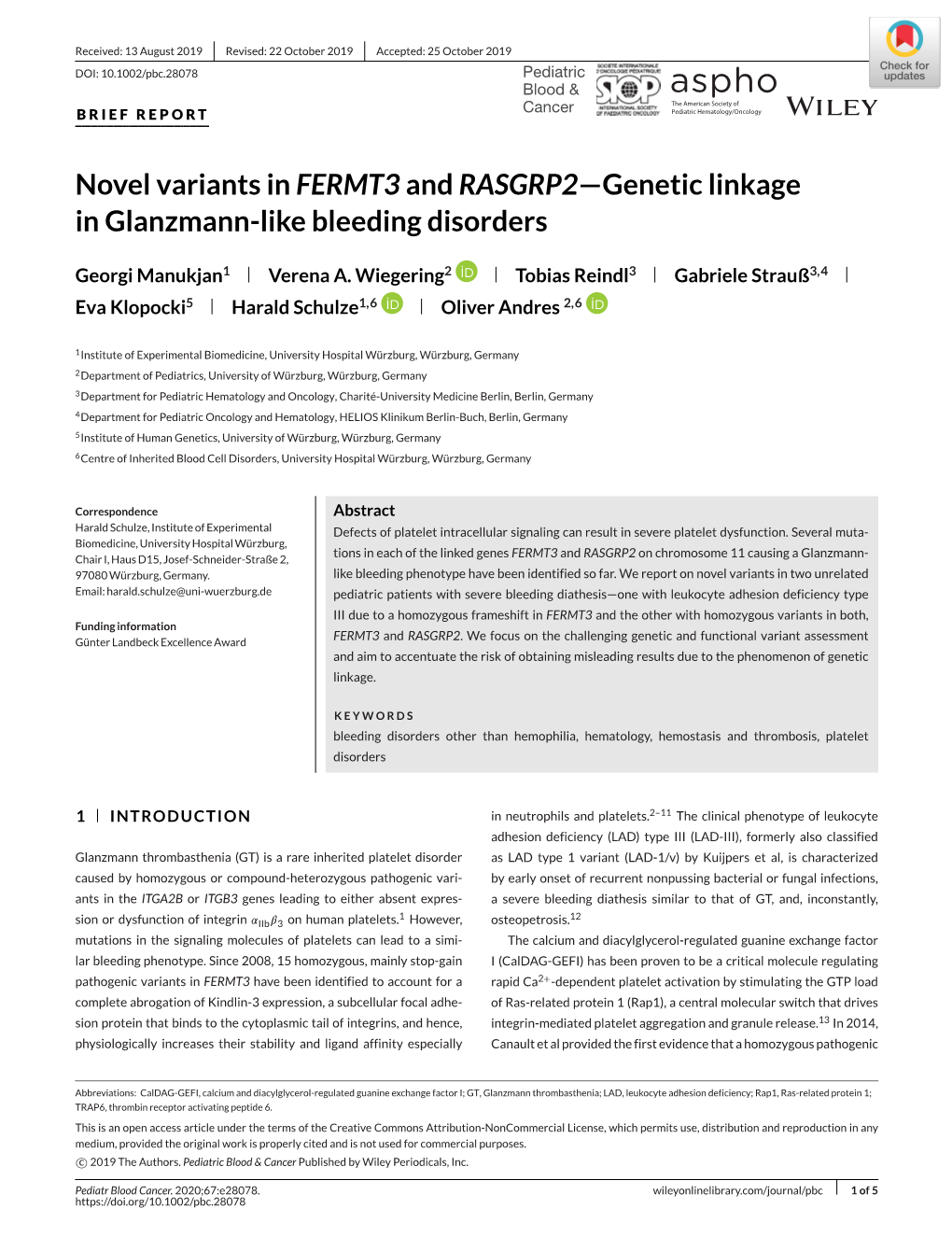 Novel Variants in FERMT3 and RASGRP2—Genetic Linkage in Glanzmann-Like Bleeding Disorders