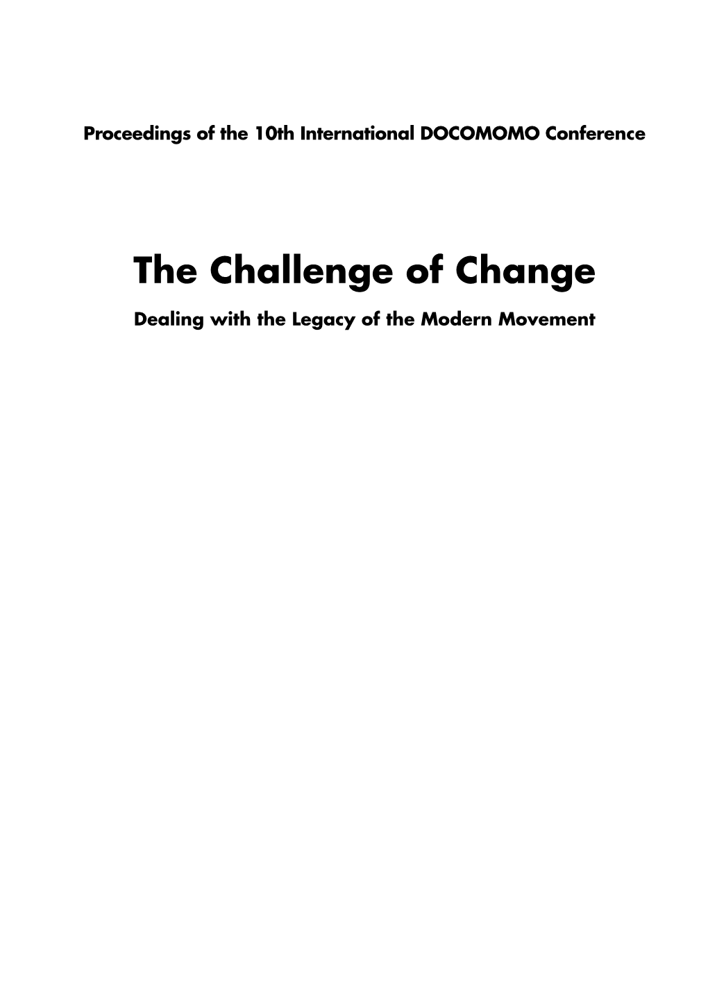 The Challenge of Change