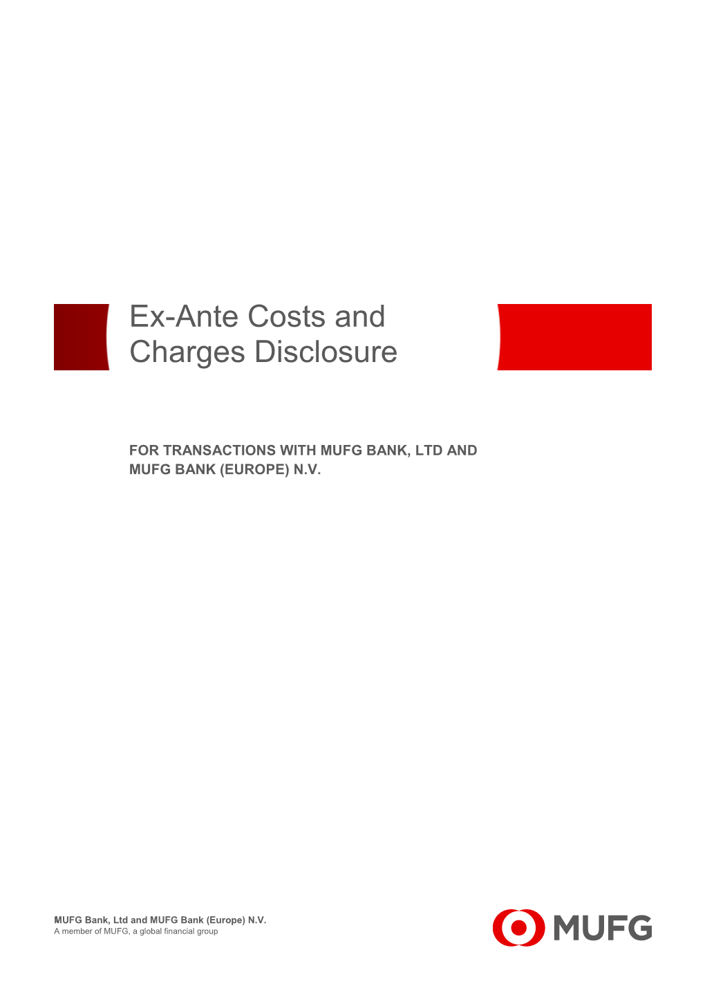 (Ex-Ante) Costs and Charges Disclosure for Transactions