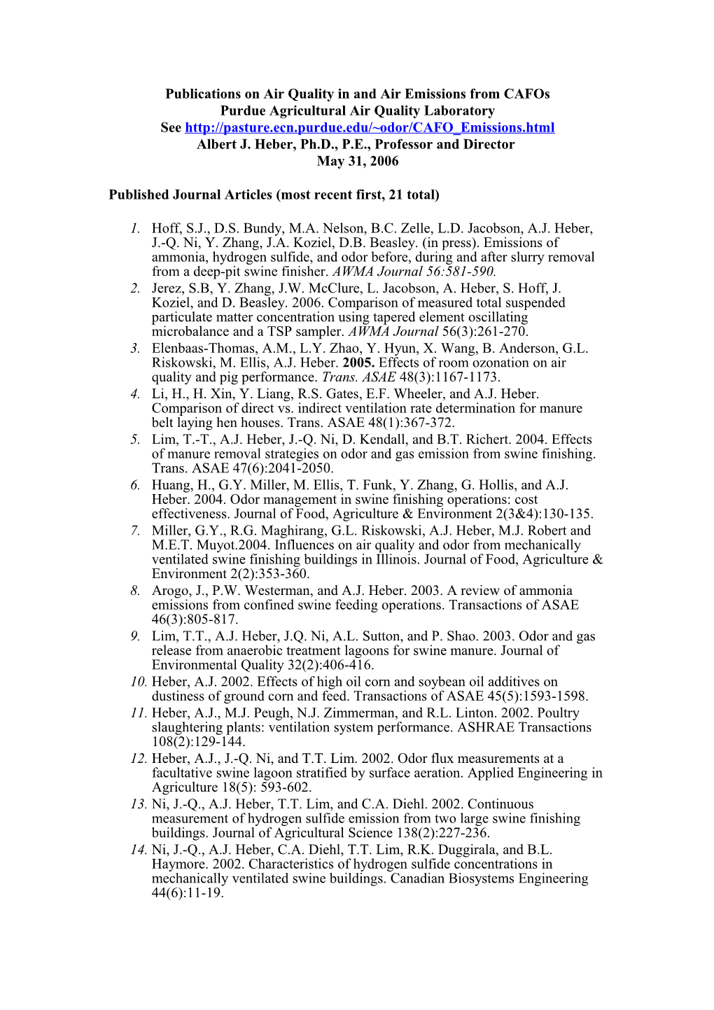 Purdue Paper On Emissions From CAFO’S