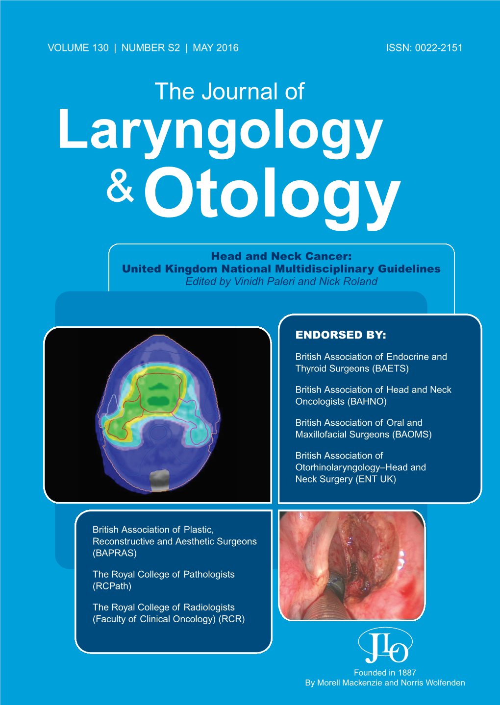 Laryngology & Otology VOLUME 130 MAY 2016 VOLUME 130 | NUMBER S2 | MAY 2016 ISSN: 0022-2151