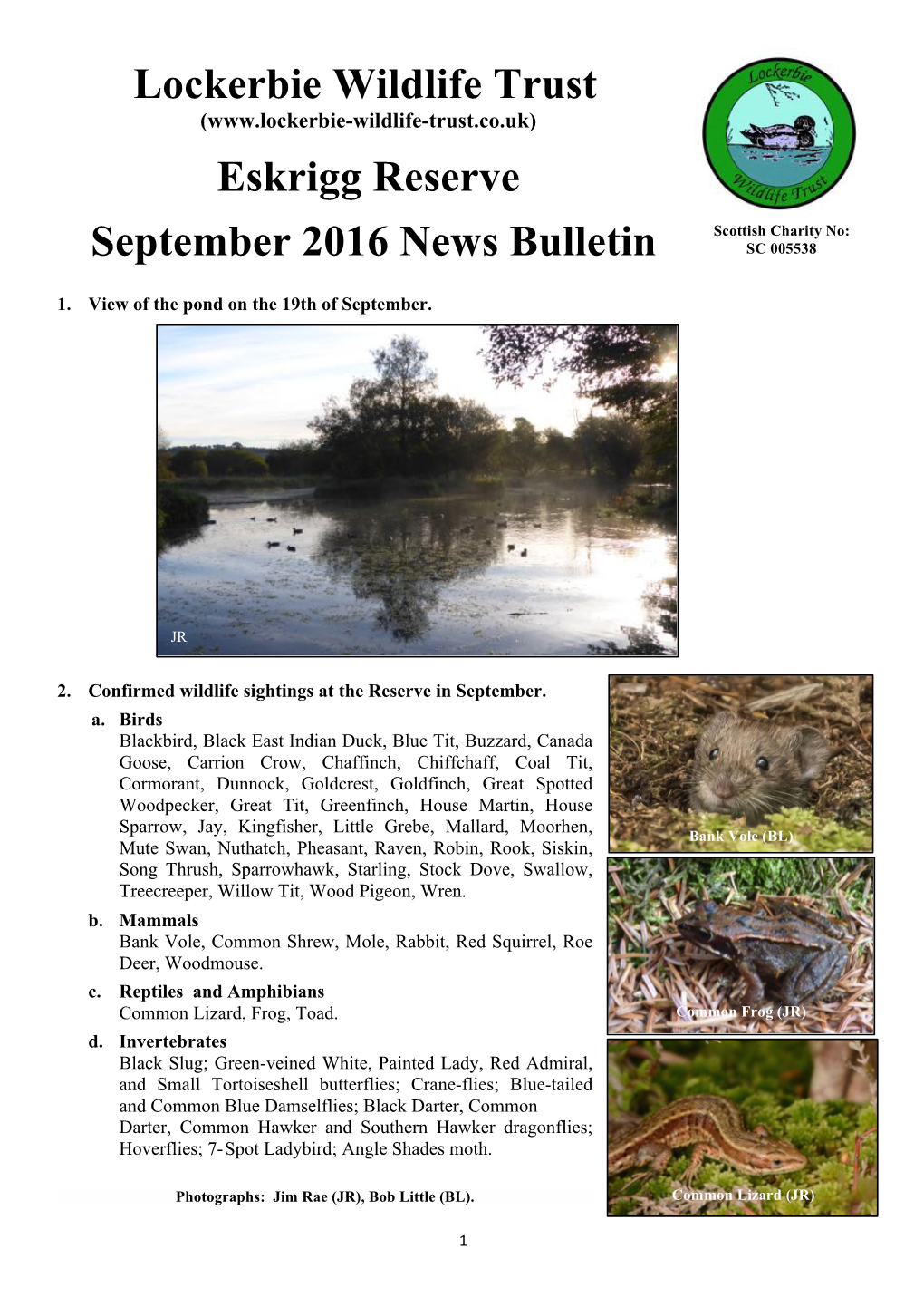 Eskrigg Reserve September 2016 News Bulletin