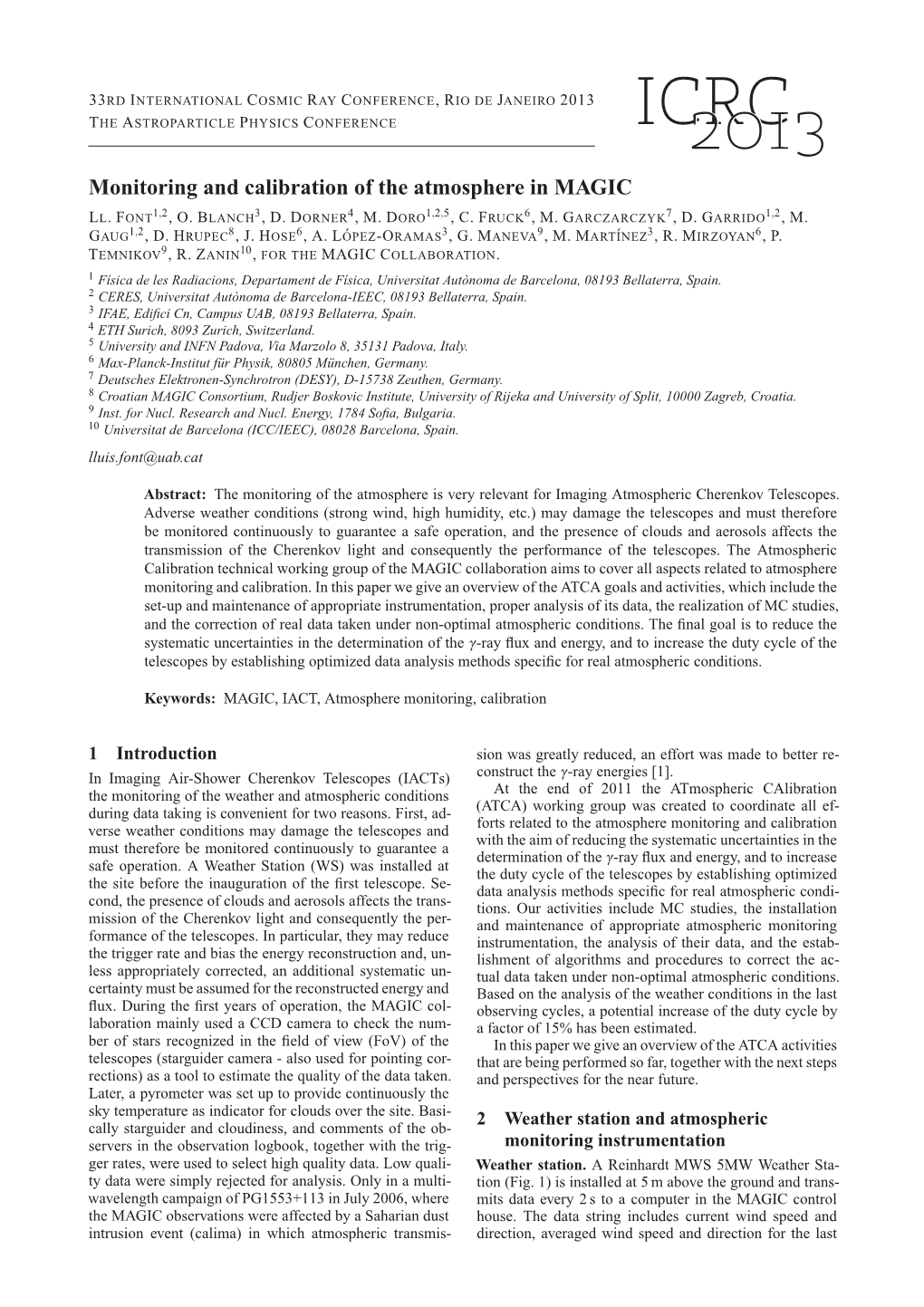 Monitoring and Calibration of the Atmosphere in MAGIC