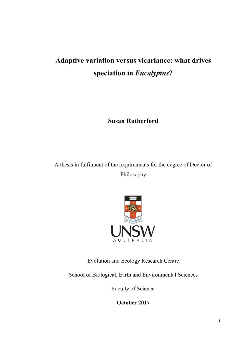 What Drives Speciation in Eucalyptus?