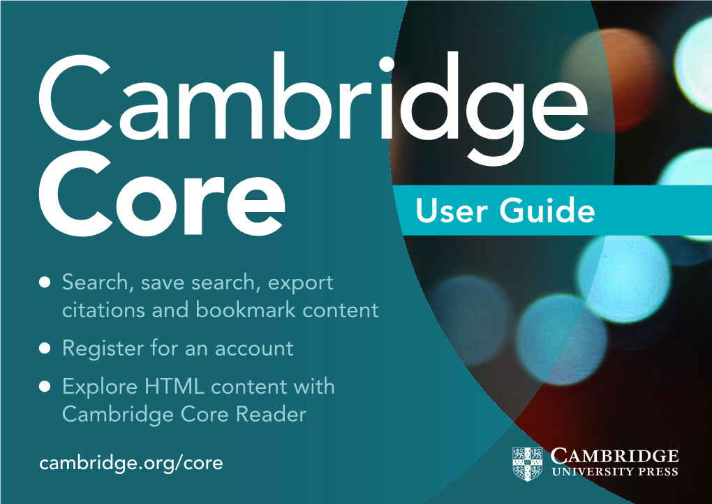 Cambridge Core User Guide