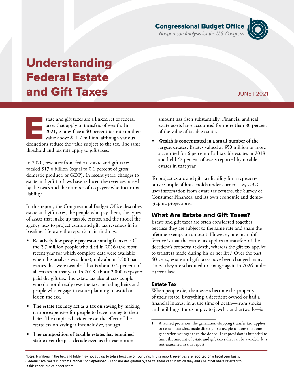Understanding Federal Estate and Gift Taxes JUNE | 2021