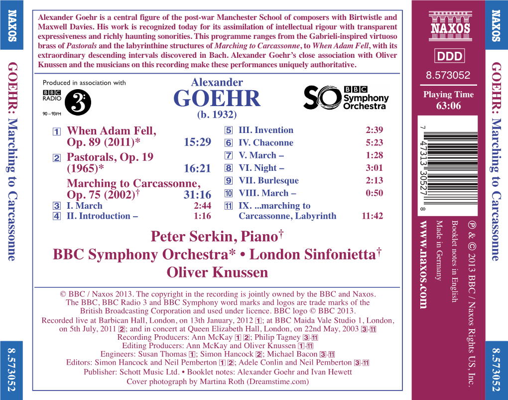 Peter Serkin, Piano† BBC Symphony Orchestra