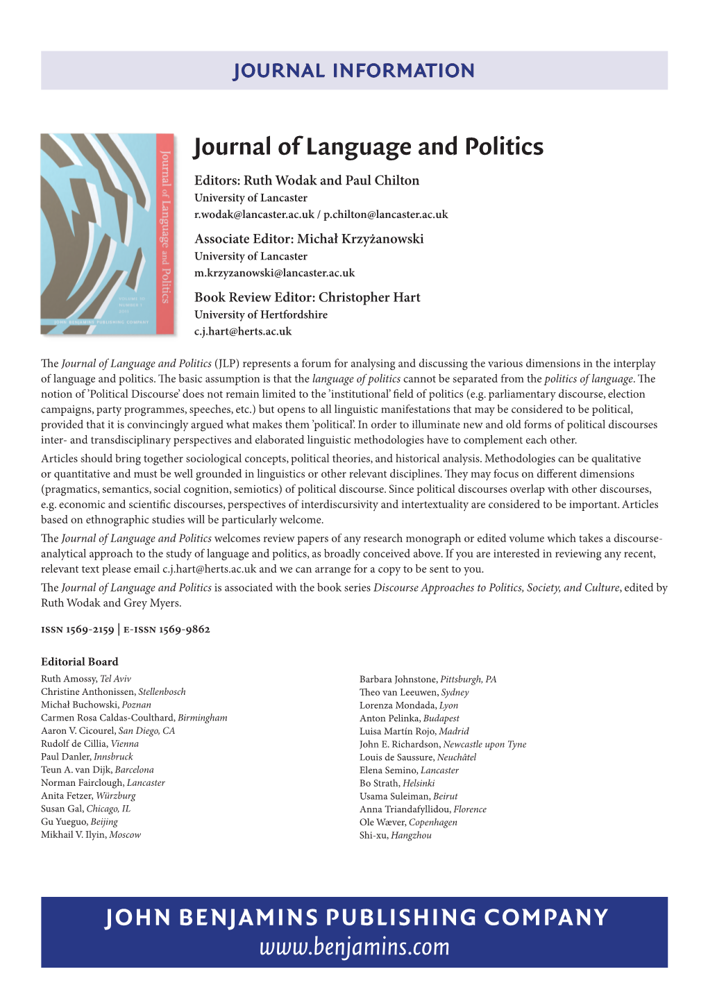 Journal of Language and Politics