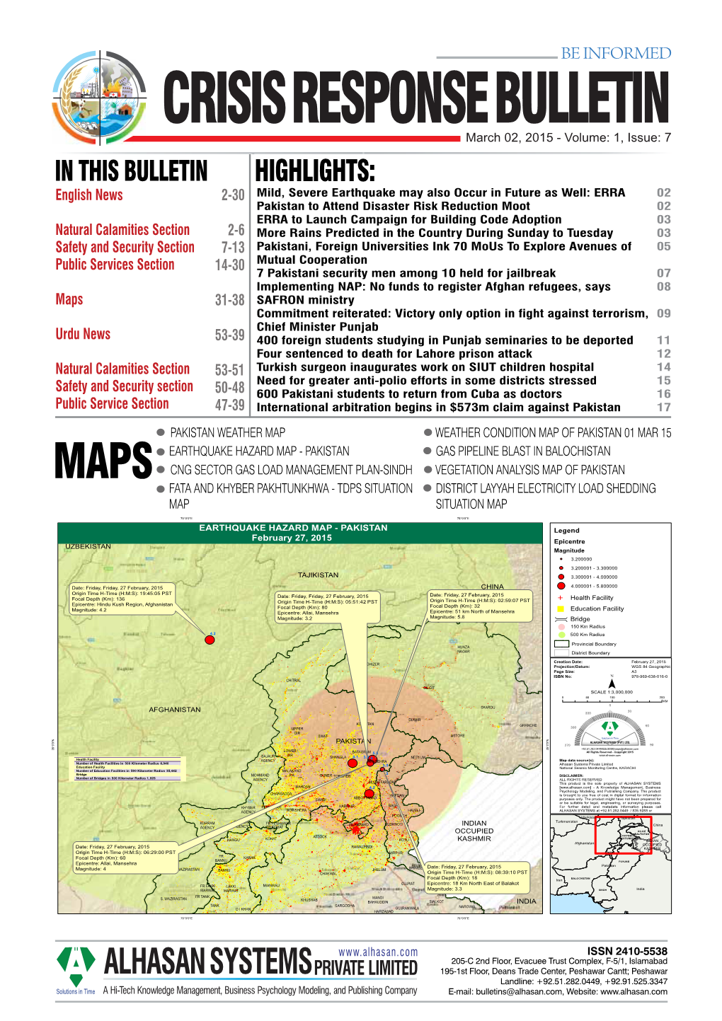 Crisis Response Bulletin