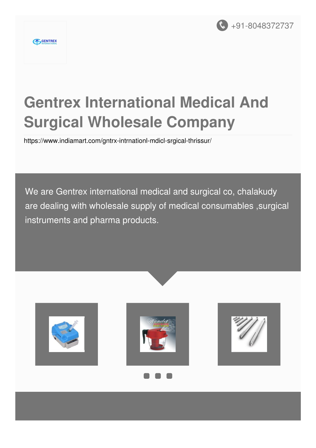 Gentrex International Medical and Surgical Wholesale Company