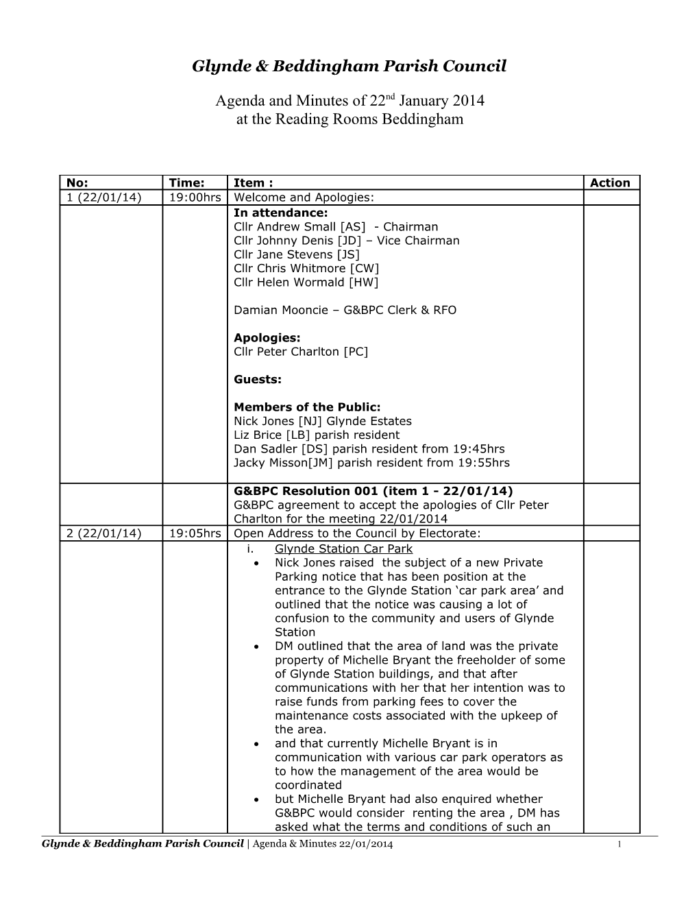 Glynde & Beddingham Parish Council