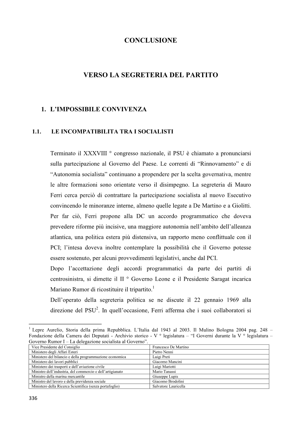 Conclusione Verso La Segreteria Del Partito