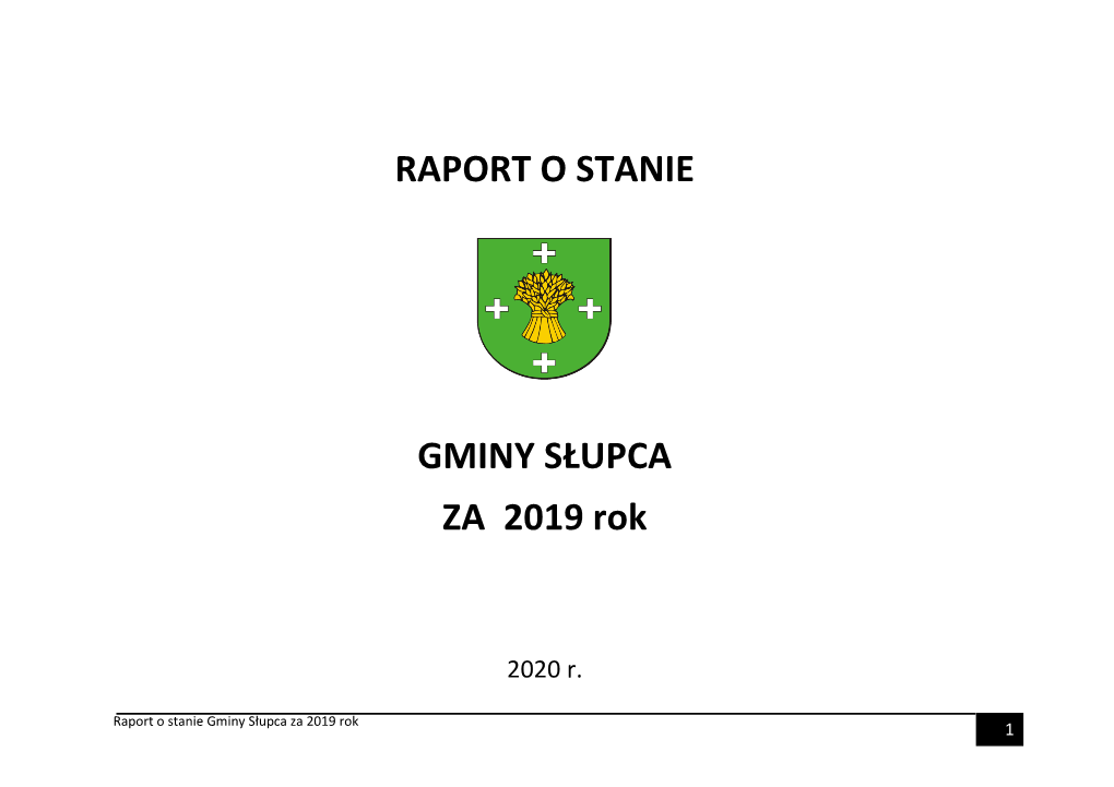 RAPORT O STANIE GMINY SŁUPCA ZA 2019 ROK.Pdf