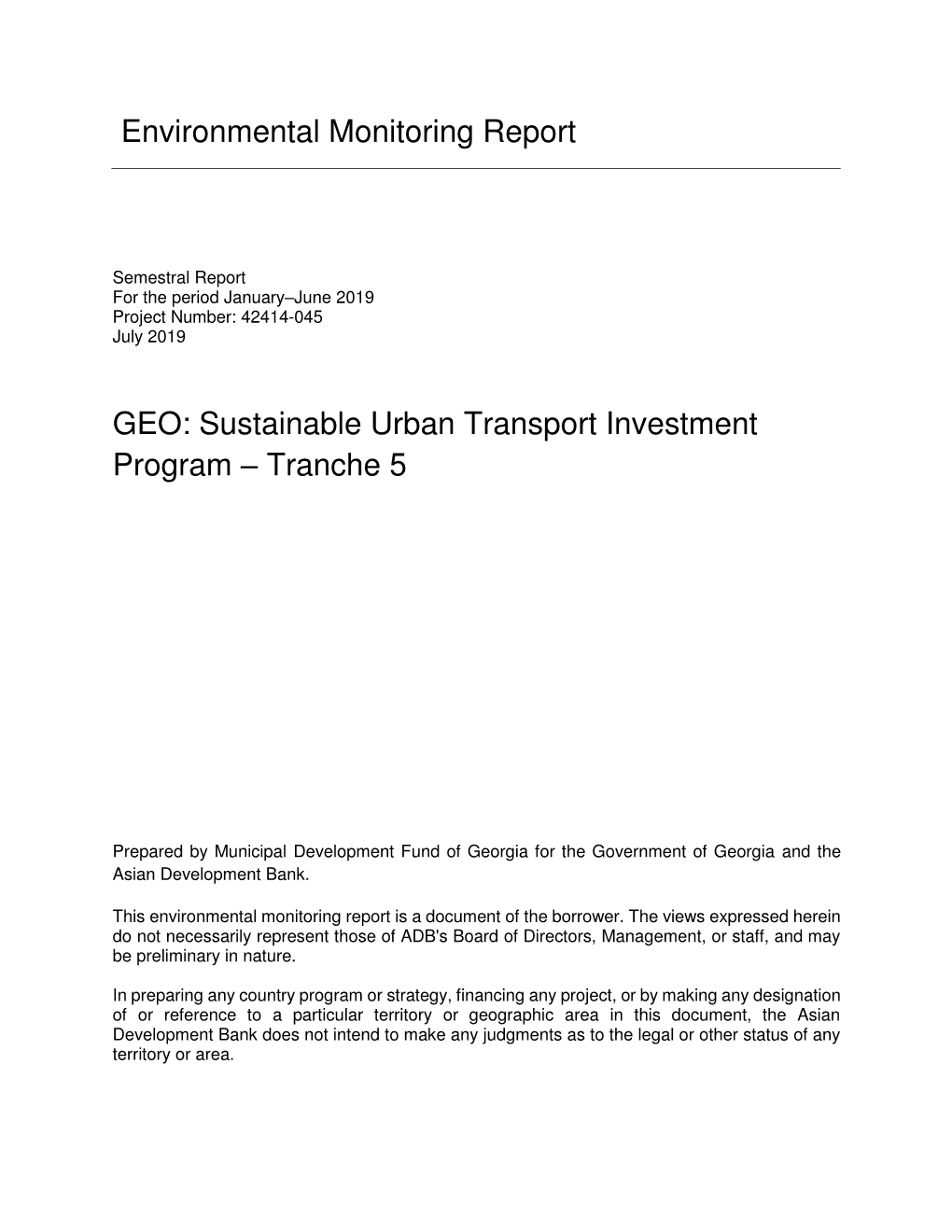 Sustainable Urban Transport Investment Program – Tranche 5