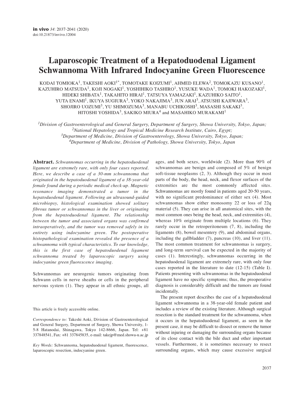 Laparoscopic Treatment of a Hepatoduodenal Ligament