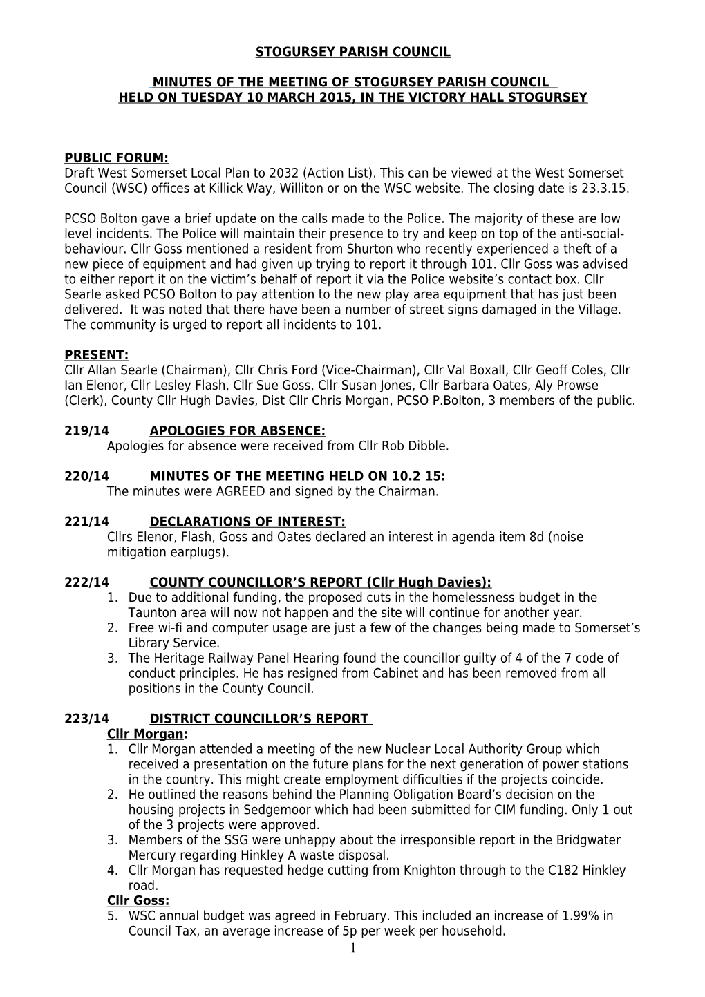 Stogursey Parish Council