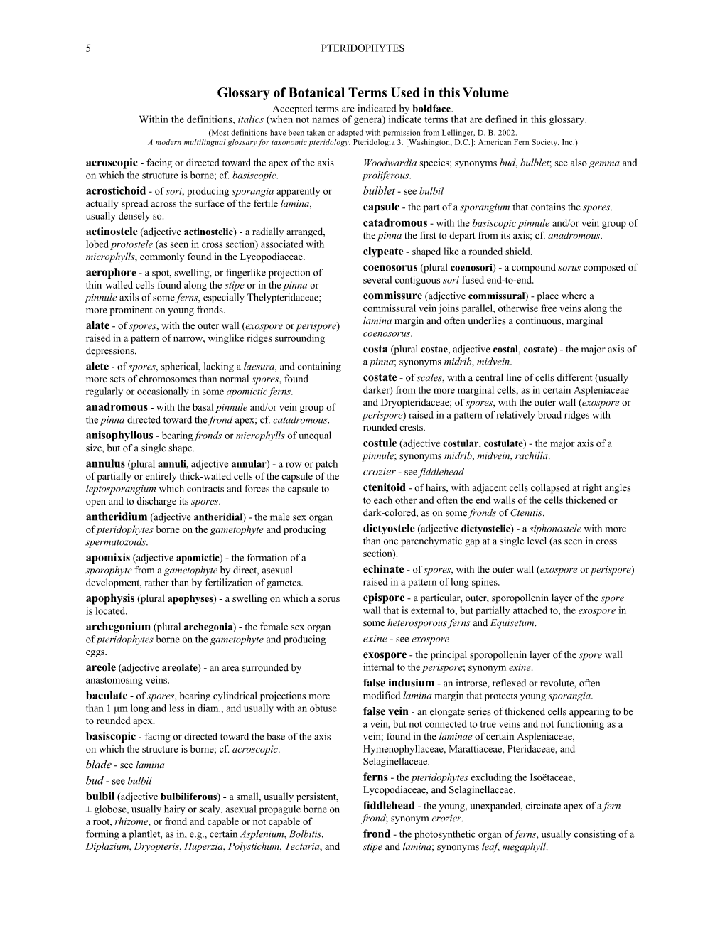 Glossary of Botanical Terms Used in Thisvolume