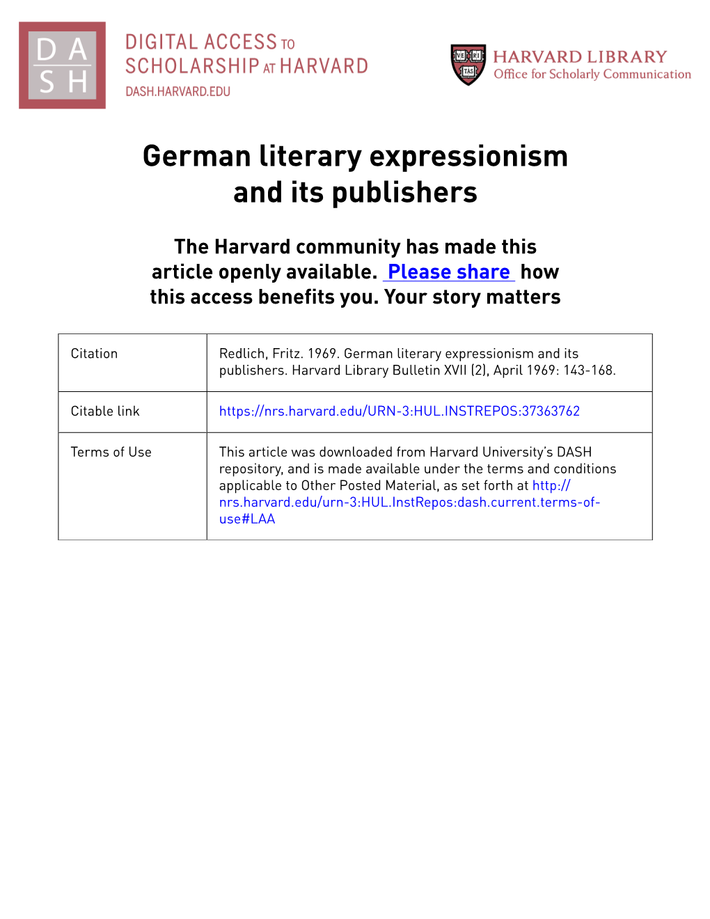 German Literary Expressionism and Its Publishers