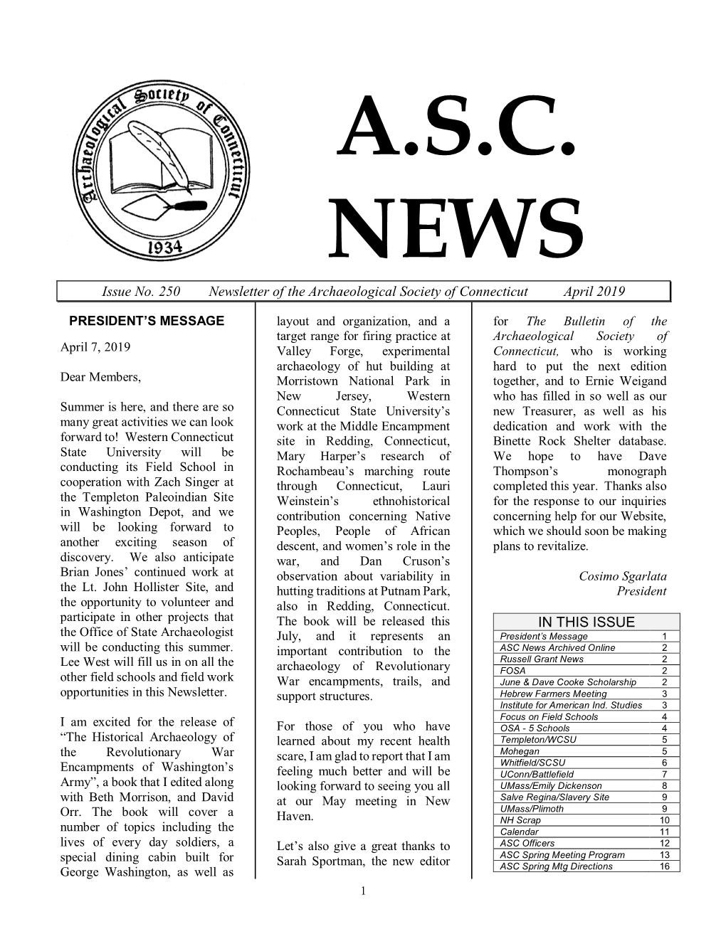April 2019 ASC Nseewsletter