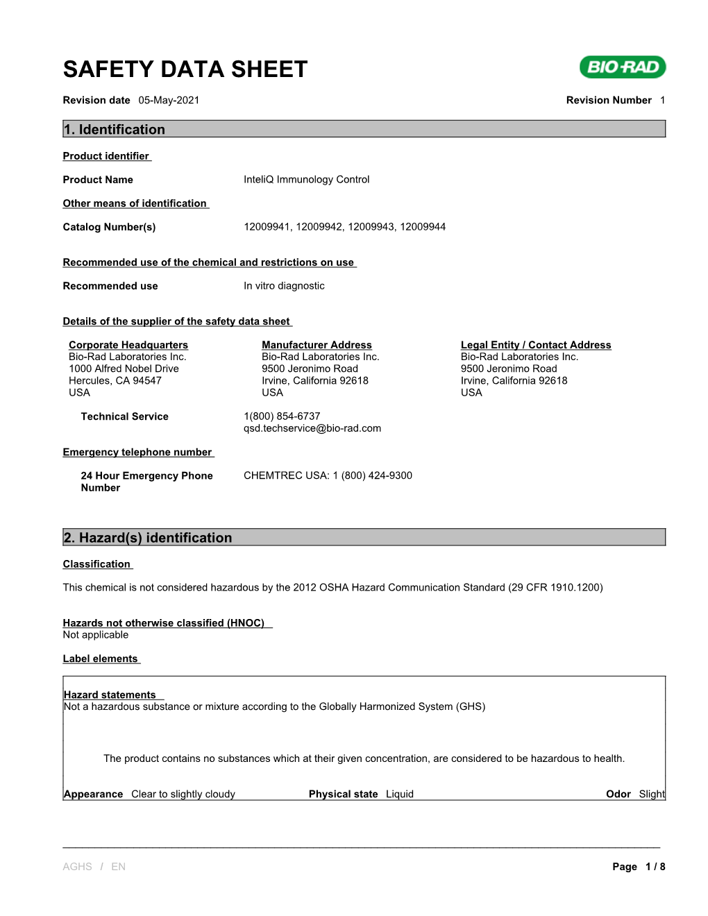 Safety Data Sheet