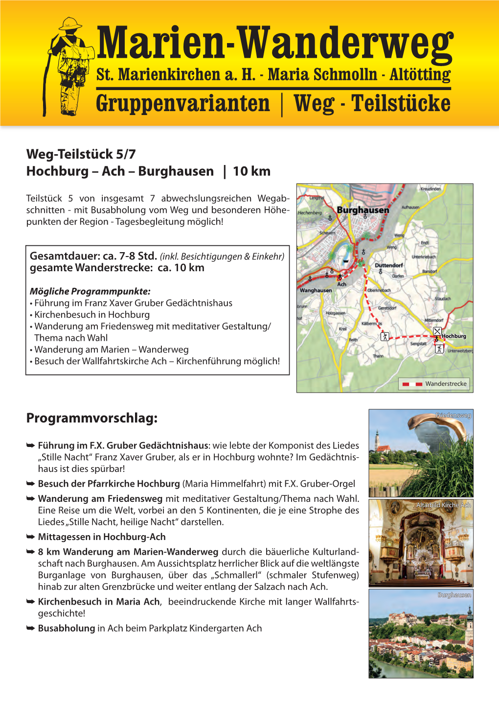 Weg-Teilstück 5/7 Hochburg – Ach – Burghausen | 10 Km