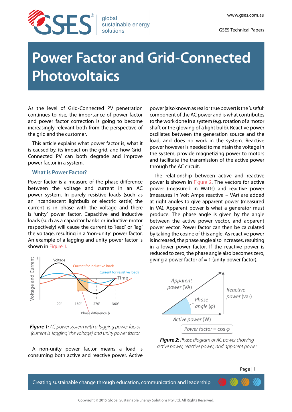 Power Factor and Grid-Connected Photovoltaics