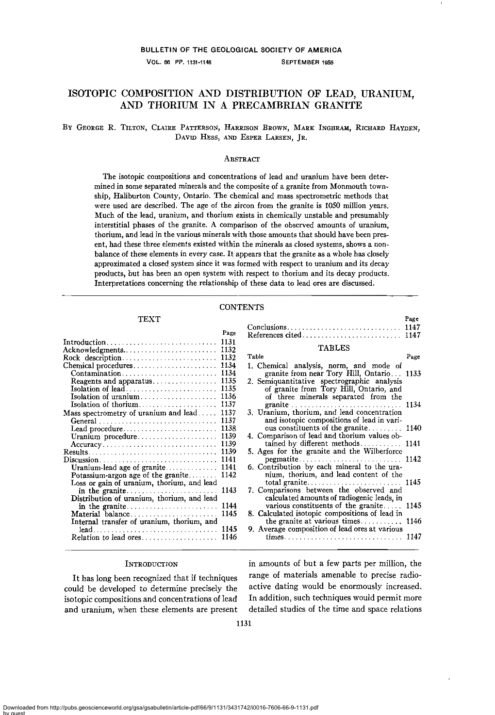 Bulletin of the Geological Society of America Isotopic