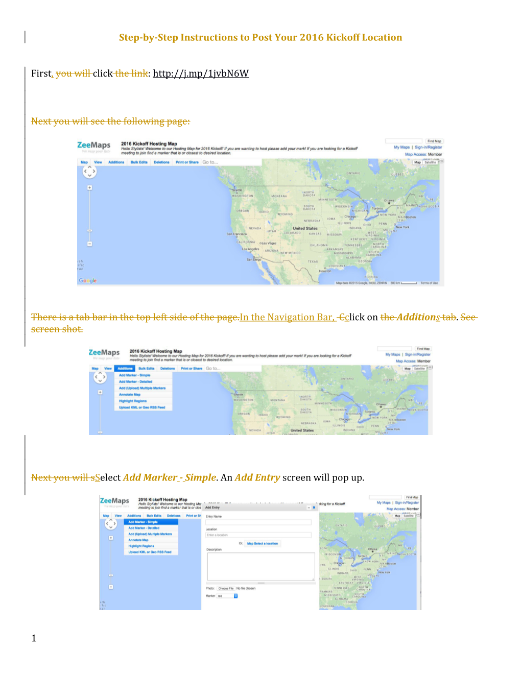 Step-By-Step Instructions to Post Your 2016 Kickoff Location