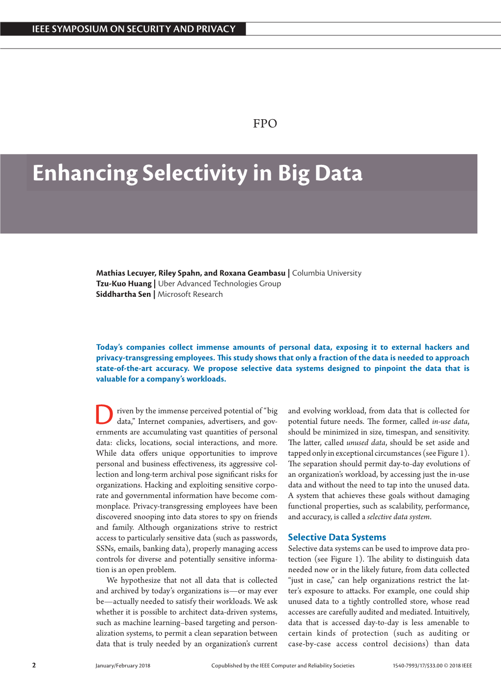 Enhancing Selectivity in Big Data