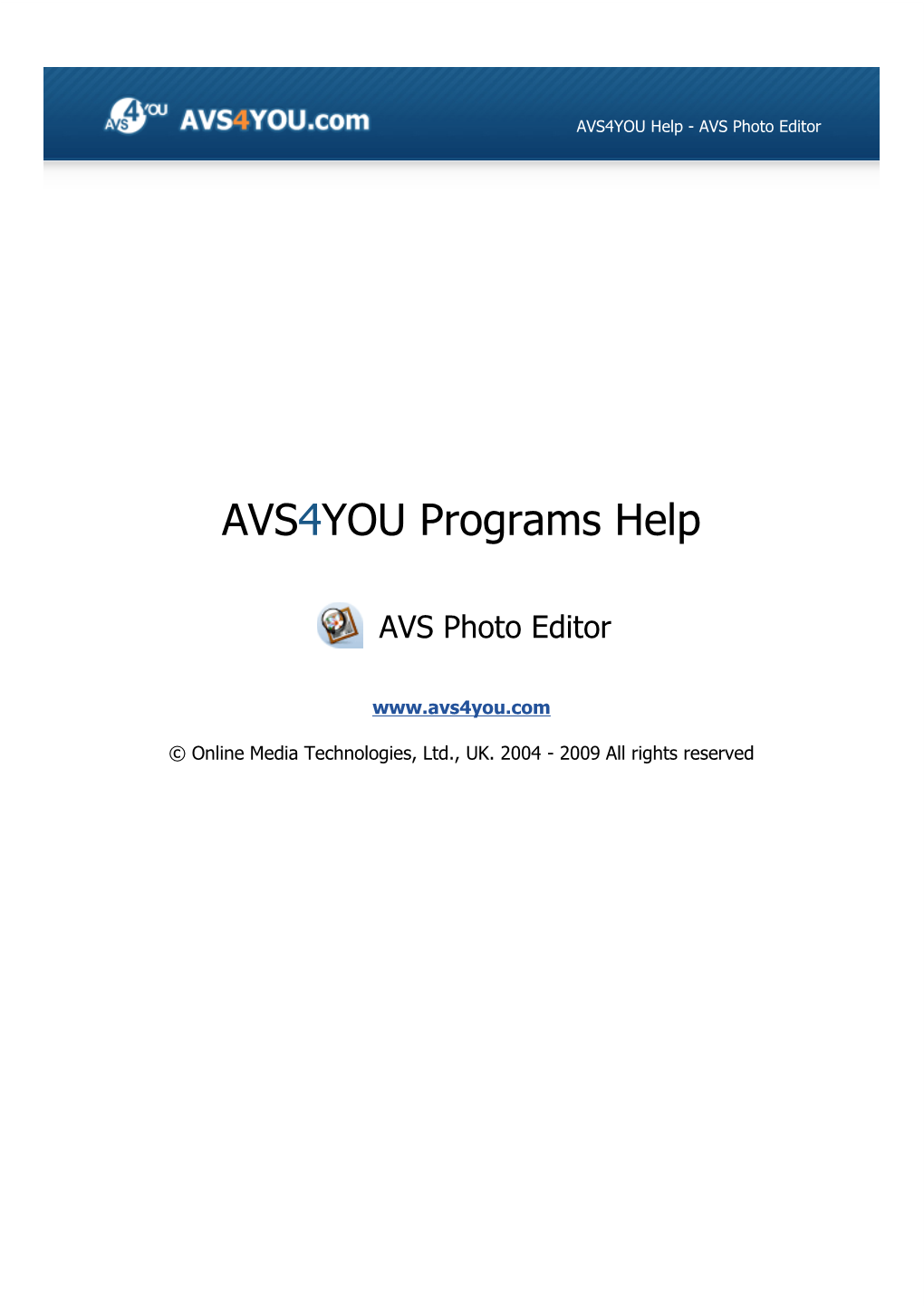 AVS Photo Editor Help in PDF Download