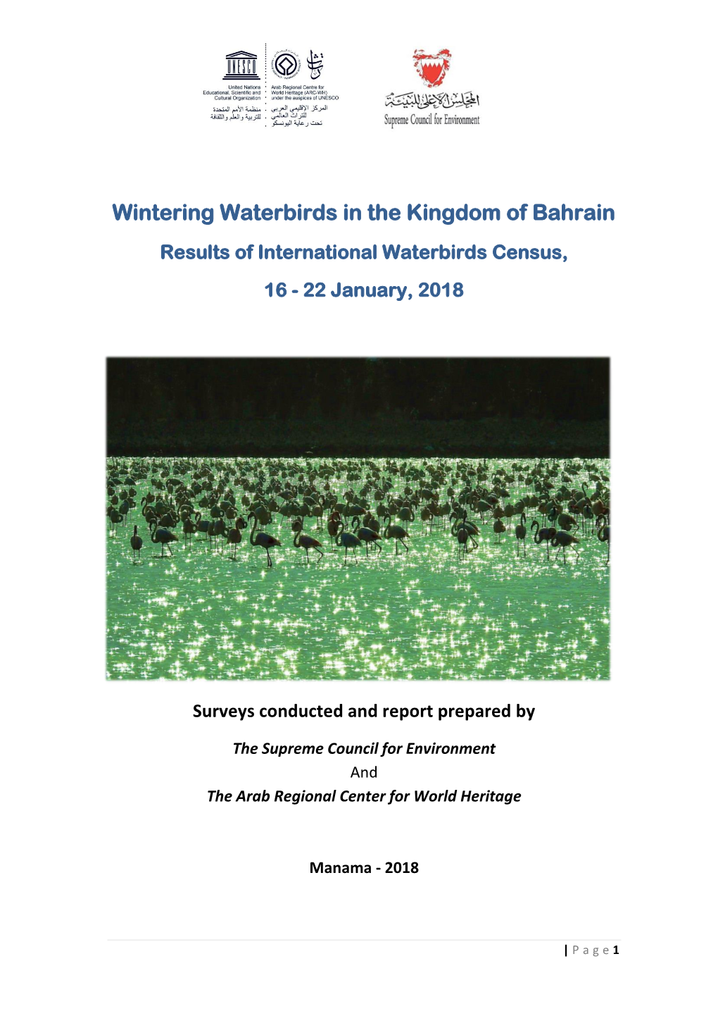 Wintering Waterbirds in the Kingdom of Bahrain Results of International Waterbirds Census, 16 - 22 January, 2018