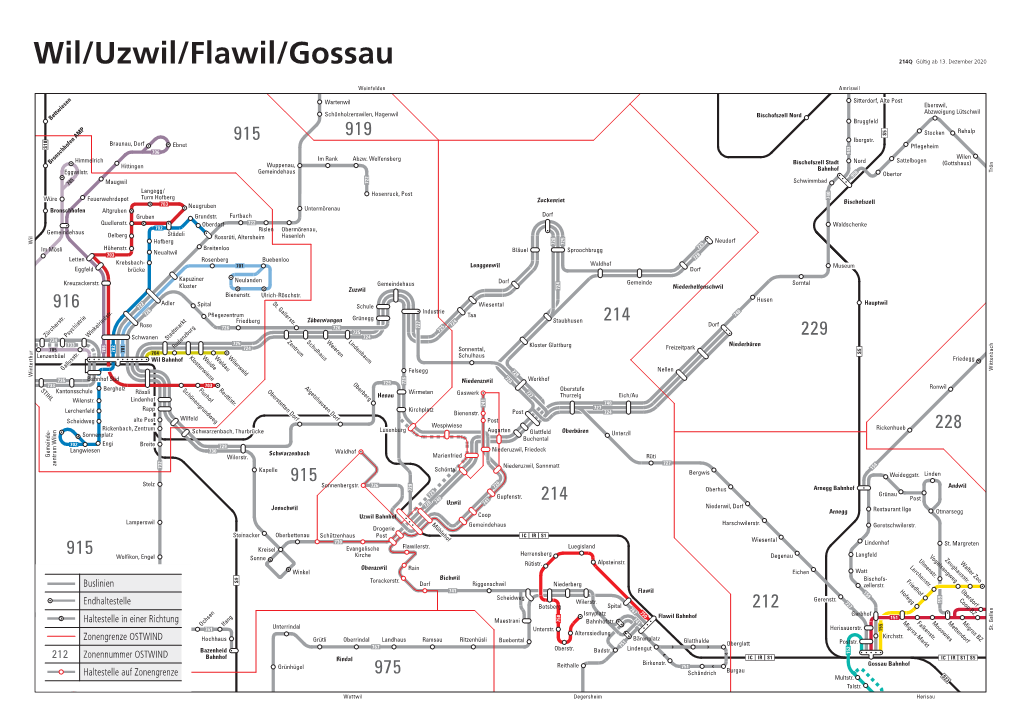 Liniennetz Wil-Uzwil-Flawil-Gossau