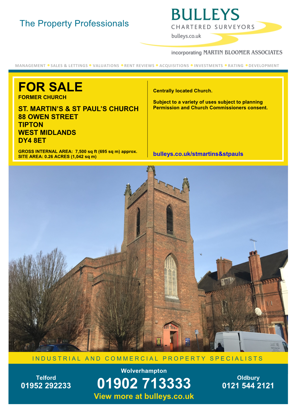 FOR SALE Centrally Located Church