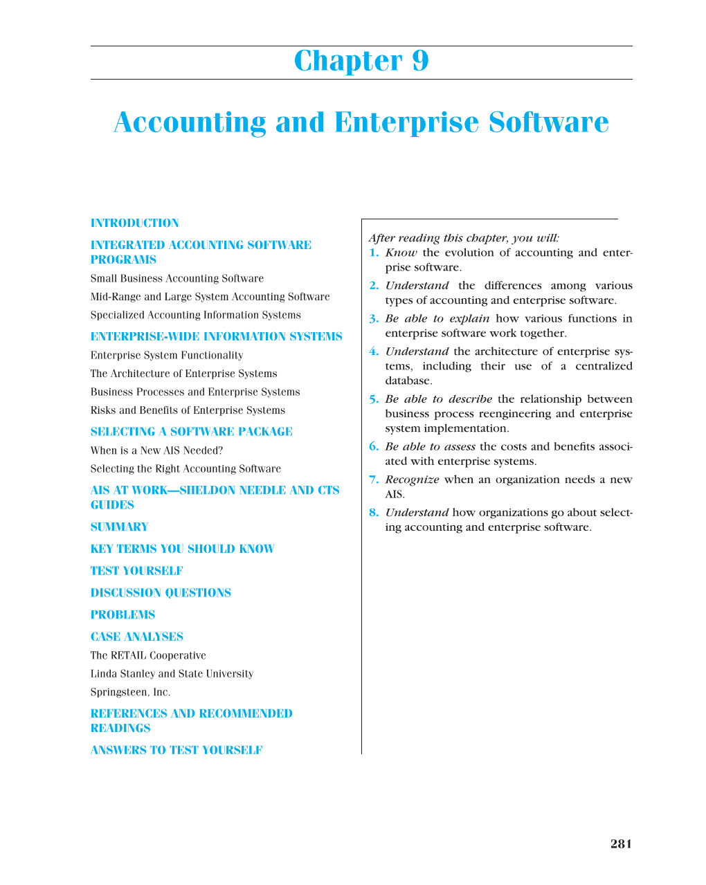 Chapter 9 Accounting and Enterprise Software