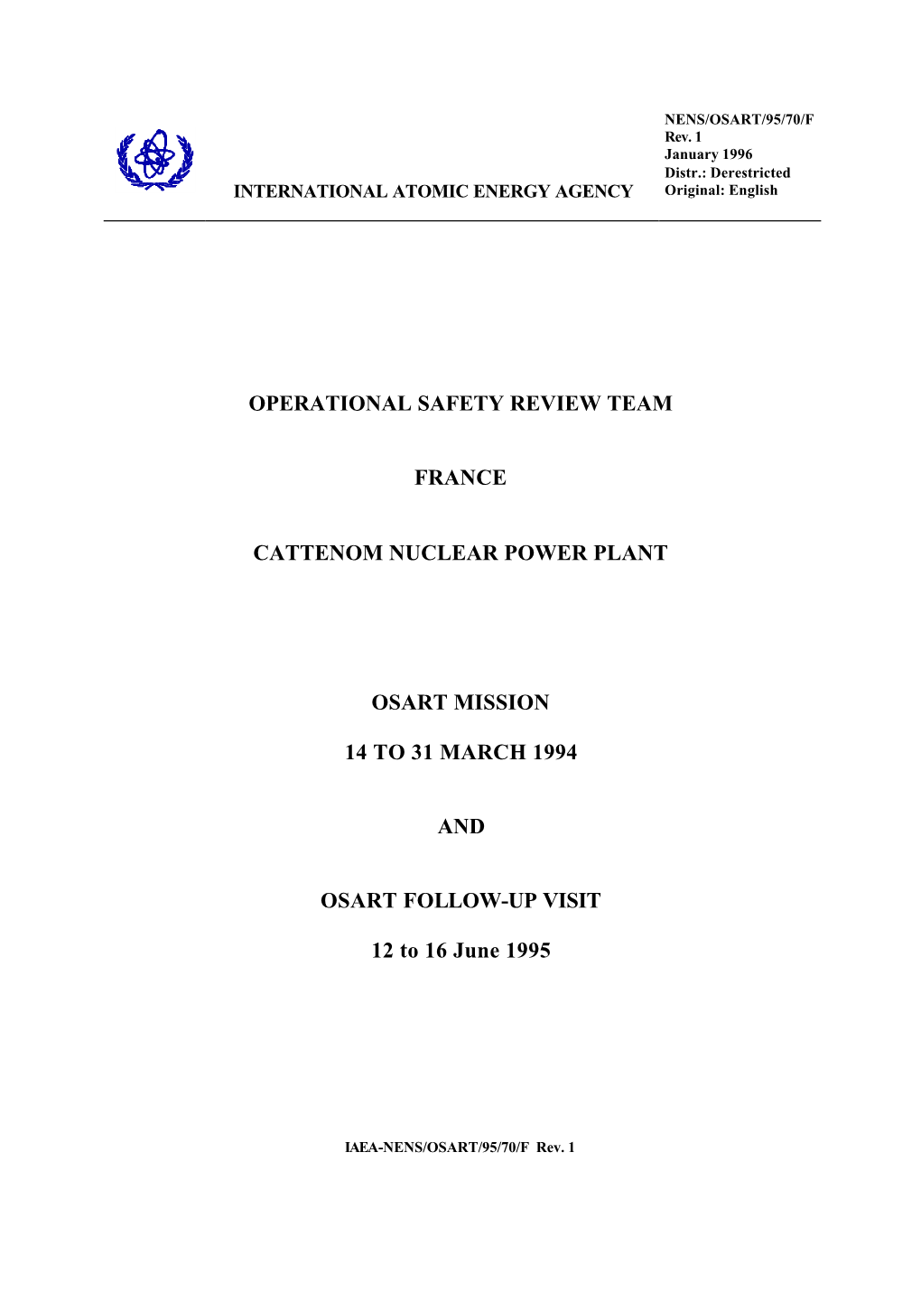 Operational Safety Review Team France Cattenom