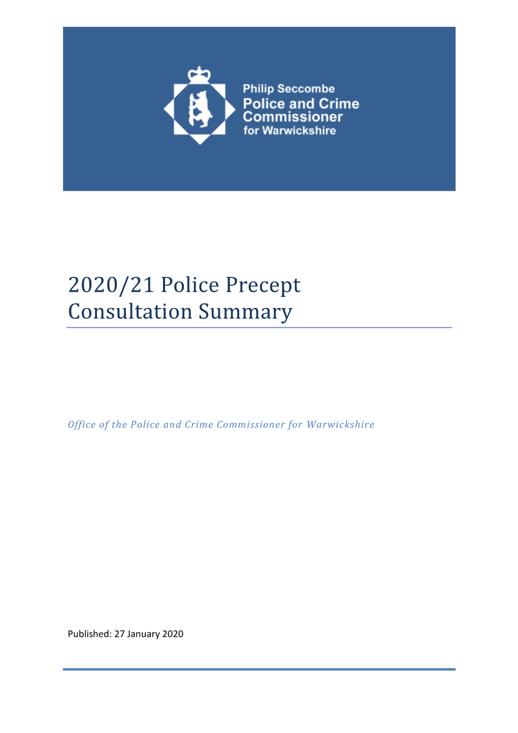 2020/21 Police Precept Consultation Summary