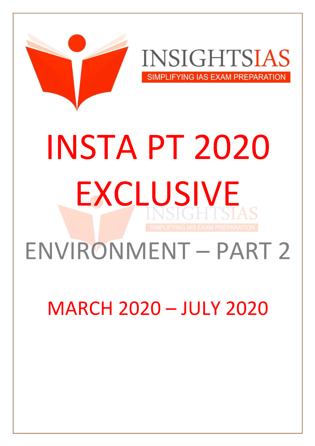 Insta Pt 2020 Exclusive (Environment Part-2)