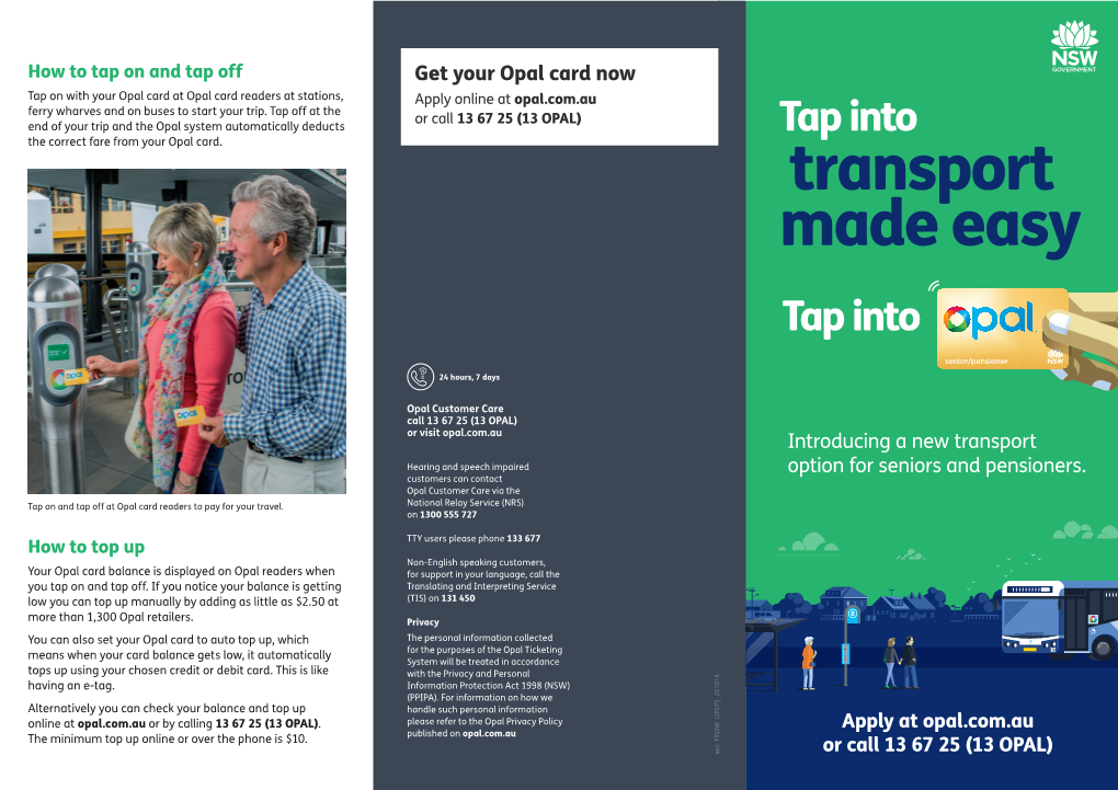 Seniors and Pensioners Opal Card