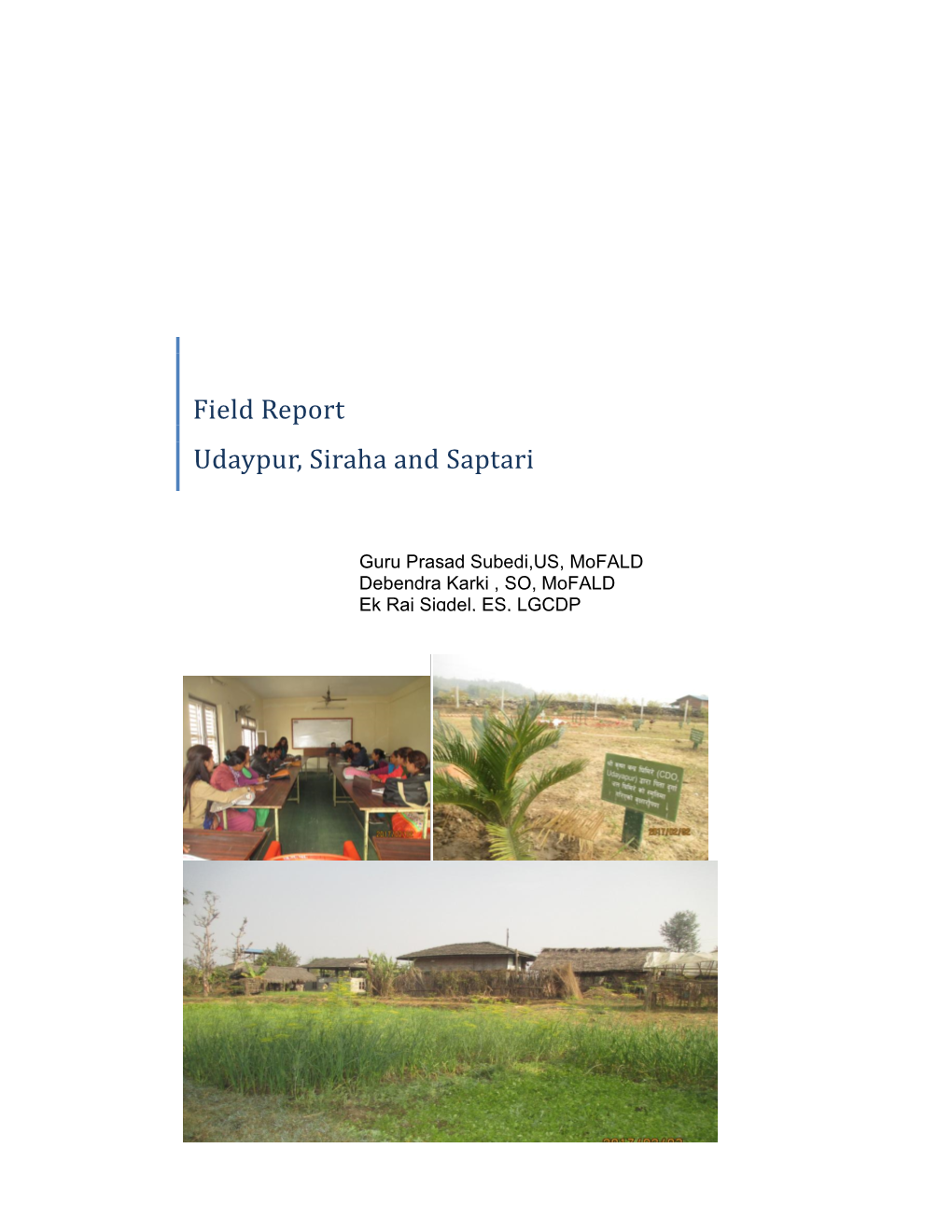 EFLG Field Report Udaypur, Siraha and Saptari 10.0217.Pdf