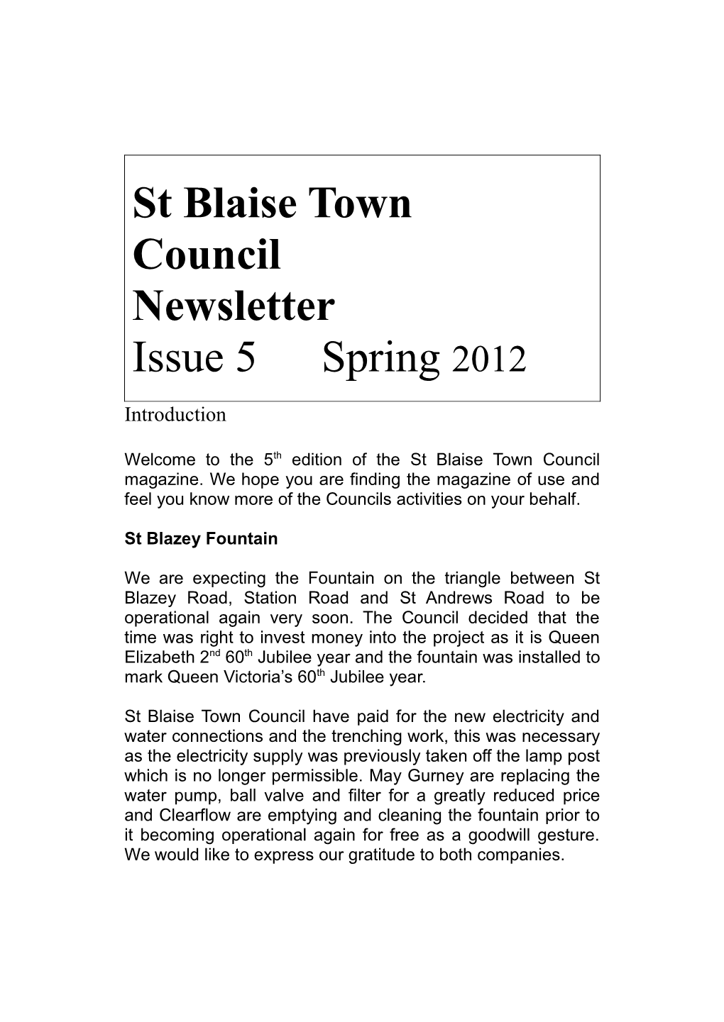 St Blaise Town Council