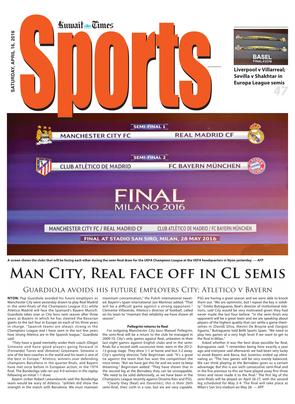 Man City, Real Face Off in CL Semis