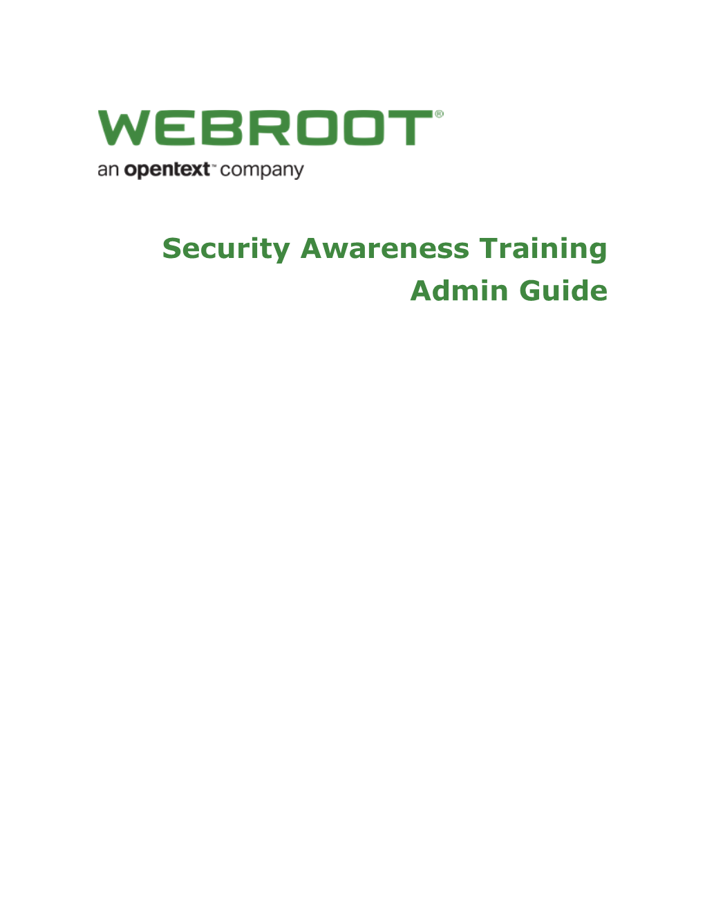 Security Awareness Training Admin Guide