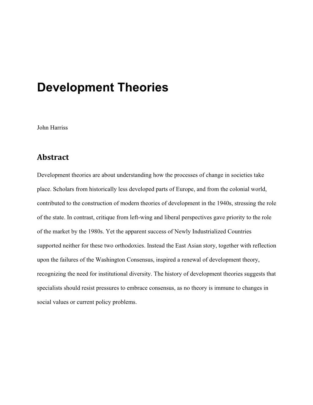 Development Theories